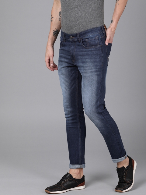 

WROGN Men Blue Slim Fit Mid-Rise Clean Look Stretchable Jeans