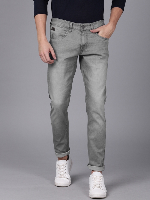 

WROGN Men Grey Slim Fit Mid-Rise Clean Look Stretchable Jeans