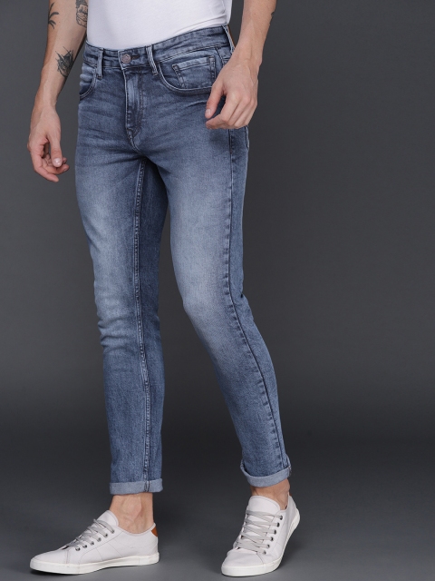 

WROGN Men Blue Slim Fit Mid-Rise Clean Look Stretchable Jeans