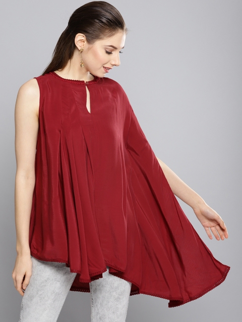 

Ritu Kumar Women Maroon Solid A-Line Tunic