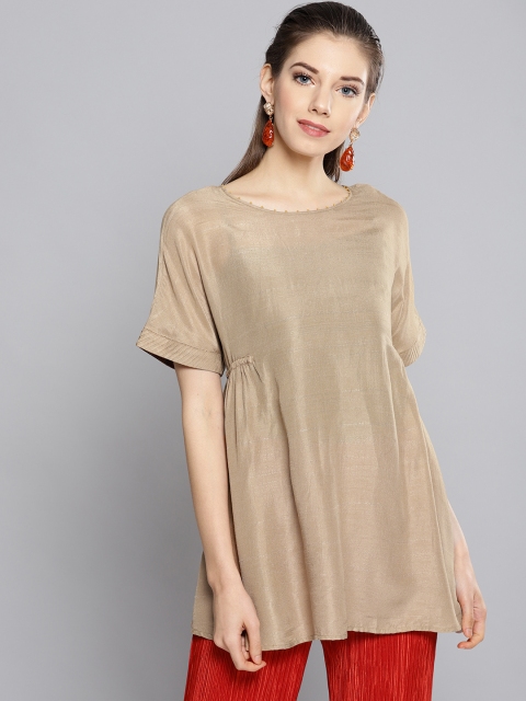 

Ritu Kumar Women Beige Solid A-Line Kurti