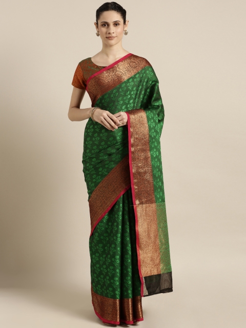 

Shaily Green Woven Design Pure Silk Saree