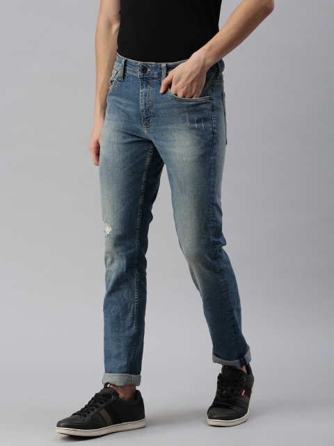 

Jack & Jones Men Blue Slim Fit Low-Rise Mildly Distressed Heavy Fade Jeans