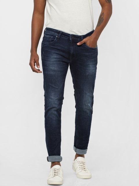 

Jack & Jones Men Blue Ben Skinny Fit Low-Rise Low Distress Stretchable Jeans
