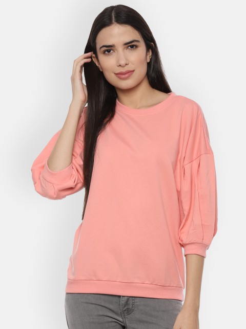 

Van Heusen Woman Women Pink Solid Pure Cotton Top