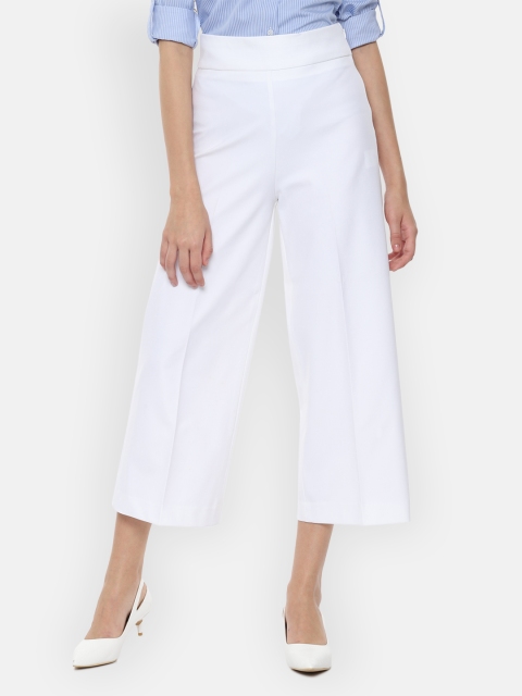 

Van Heusen Woman White Regular Fit Solid Parallel Trousers