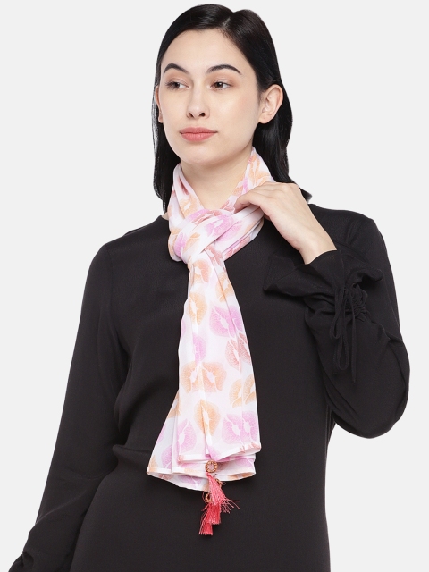 

Shiloh White and Pink Printed Scarf
