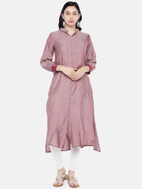 

shiloh Women Maroon Solid A-Line Kurta