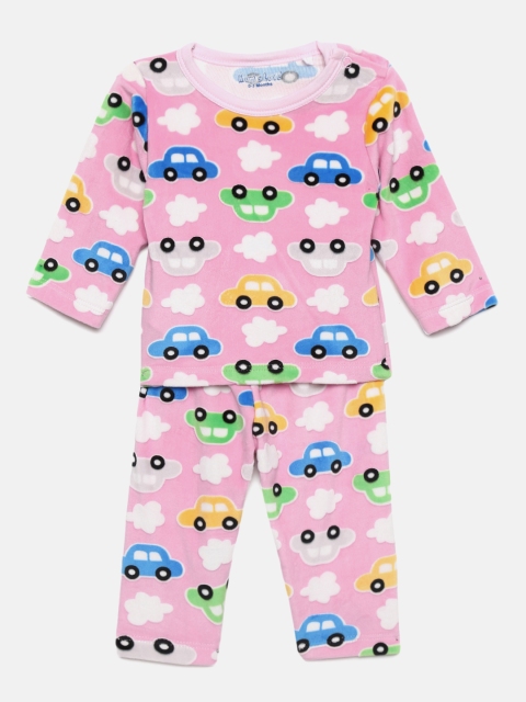 

Moms Love Infants Pink & White Printed T-shirt with Pyjamas