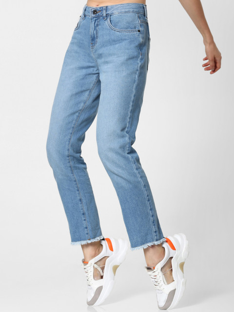 

ONLY Women Blue Straight Fit High-Rise Clean Look Jeans