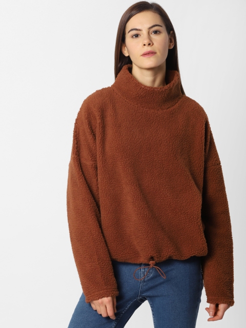 

ONLY Women Brown Solid Sweatshirt