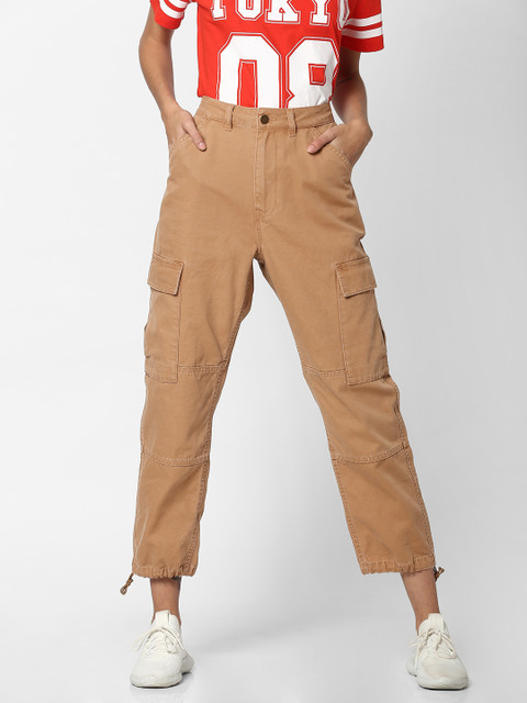 

ONLY Women Brown Regular Fit Solid Cargos