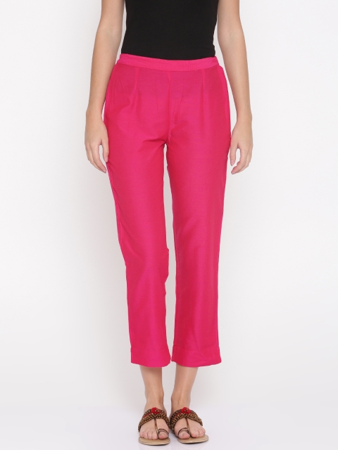 

Indian Ink Women Pink Regular Fit Solid Regular Trousers