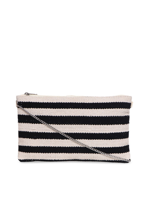

Diwaah Off-White & Black Striped Sling Bag