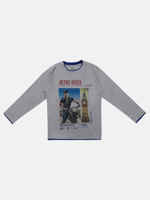 

Lil Tomatoes Boys Grey Printed Round Neck T-shirt