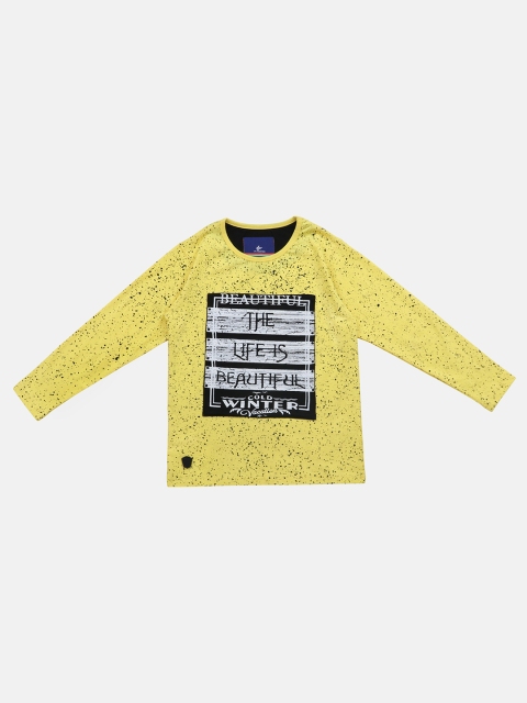 

Lil Tomatoes Boys Yellow Printed Round Neck T-shirt