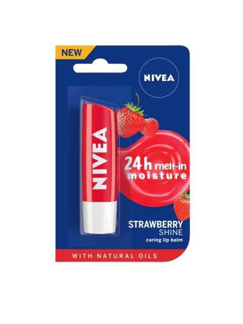 

Nivea 24h Melt In Moisture Lip Balm-Strawberry Shine, Pink