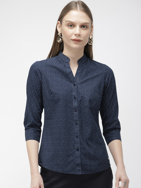 

Park Avenue Women Navy Blue Slim Fit Printed Formal Shirt