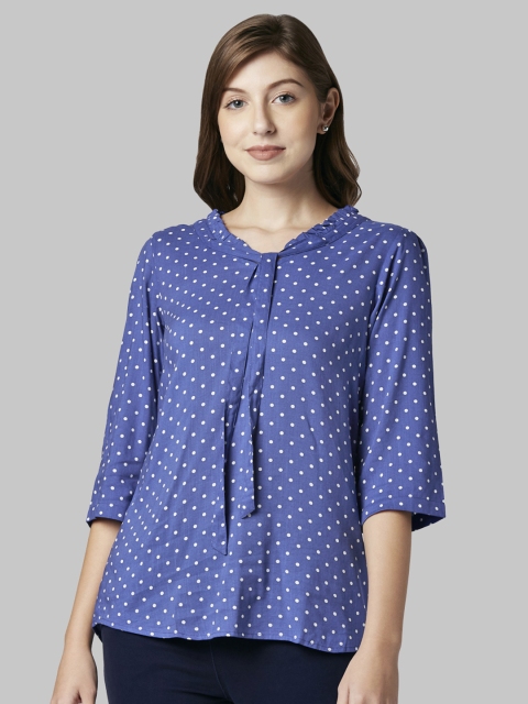 

Park Avenue Women Blue Printed Top