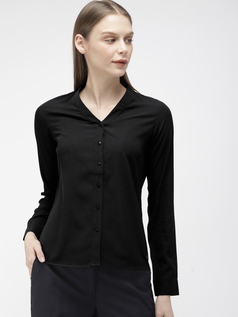 

Park Avenue Women Black Solid Shirt Style Top