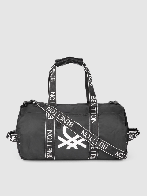 

United Colors of Benetton Unisex Black Printed Duffel Bag