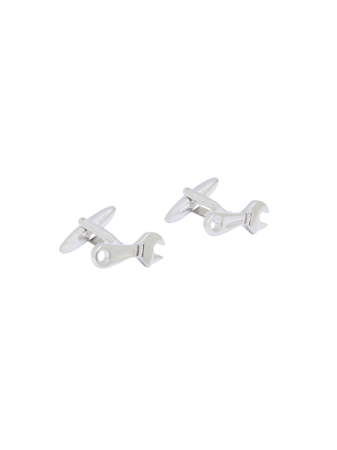 

shaze Silver-Toned Quirky Spanner Cufflinks