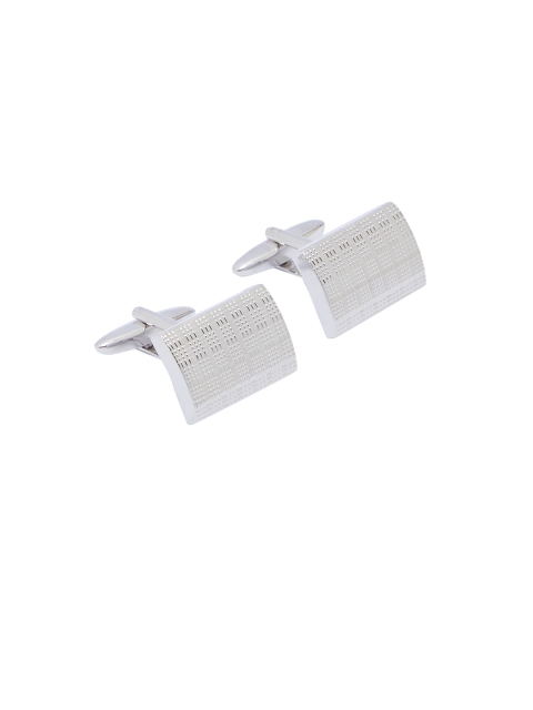 

shaze Silver-Toned Quirky Patterened Cufflinks
