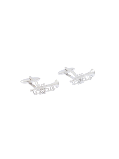 

shaze Silver-Toned Quirky Trumphet Cufflinks