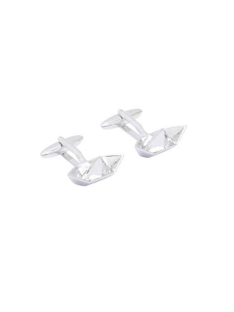 

shaze Silver-Toned Quirky Paper Boat Cufflinks