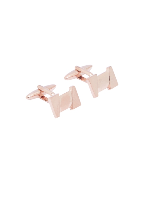 

shaze Gold-Toned Quirky Overlap Cufflinks