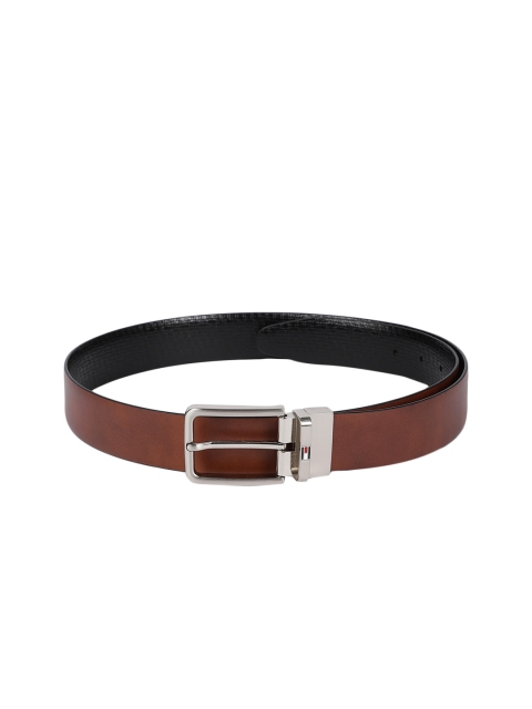 

Tommy Hilfiger Men Tan & Black Textured Reversible Leather Belt