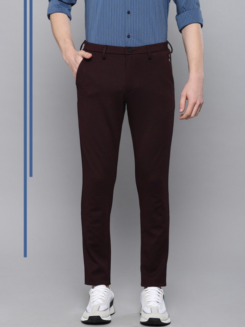 

Louis Philippe Ath.Work Men Burgundy Slim Fit Solid Formal Trousers