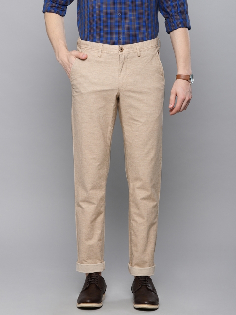 

Louis Philippe Sport Men Beige Slim Fit Self Design Smart Casual Trousers