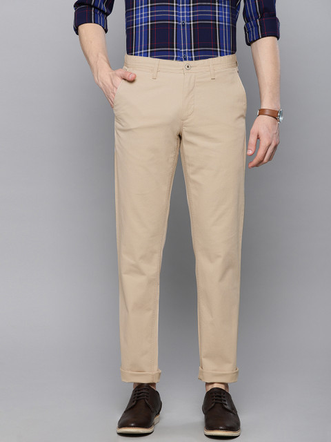 

Louis Philippe Sport Men Beige Slim Fit Self Design Regular Trousers