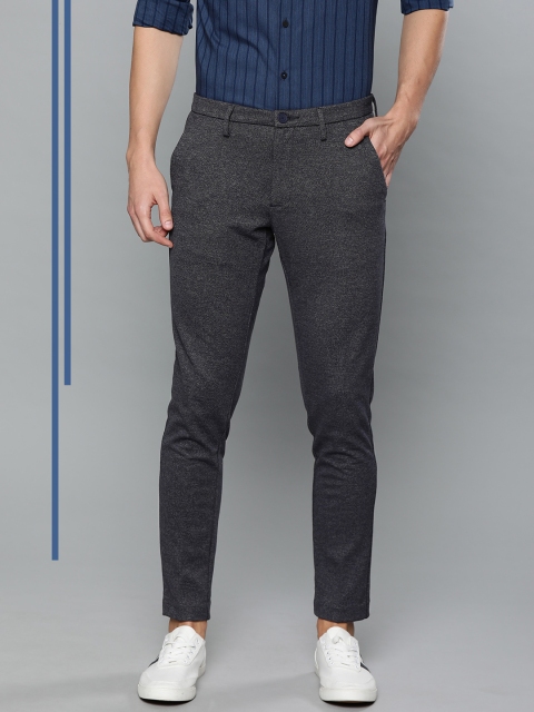 

Louis Philippe Ath.Work Men Grey Comfy Tapered Fit Solid Regular Trousers