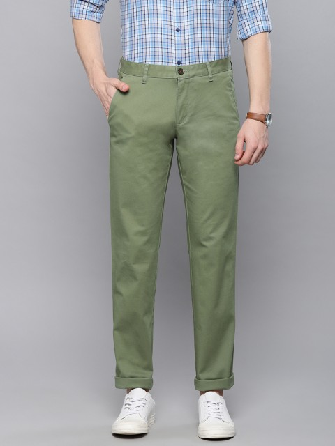 

Louis Philippe Sport Men Olive Green Slim Fit Solid Chinos