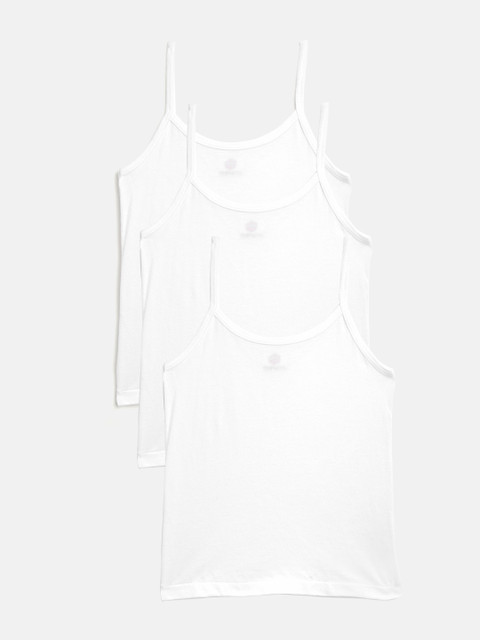 

Chipbeys Girls Pack of 3 White Solid Camisoles