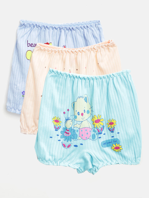 

Chipbeys Girls Pack of 3 Assorted Printed Boy Shorts NAR8055LC, White