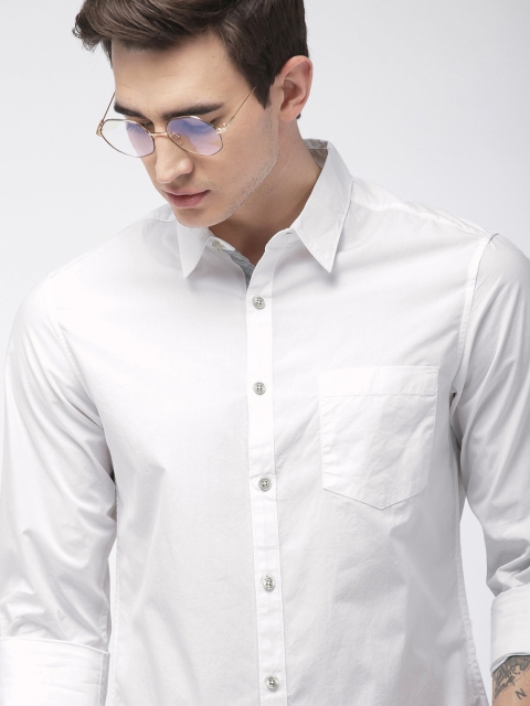 

Harvard Men White Regular Fit Solid Casual Shirt
