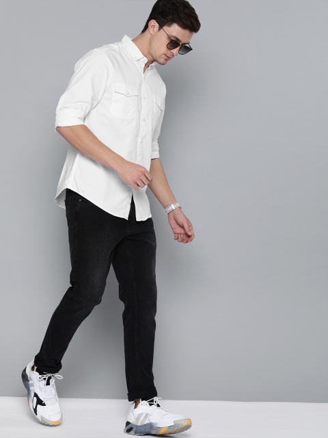 

Harvard Men White Regular Fit Solid Casual Shirt