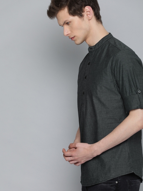 

Harvard Men Charcoal Grey Regular Fit Solid Casual Shirt