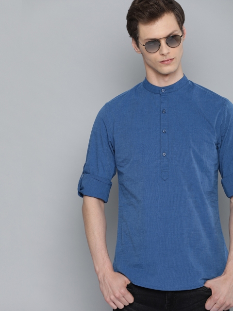 

Harvard Men Blue Regular Fit Solid Casual Shirt