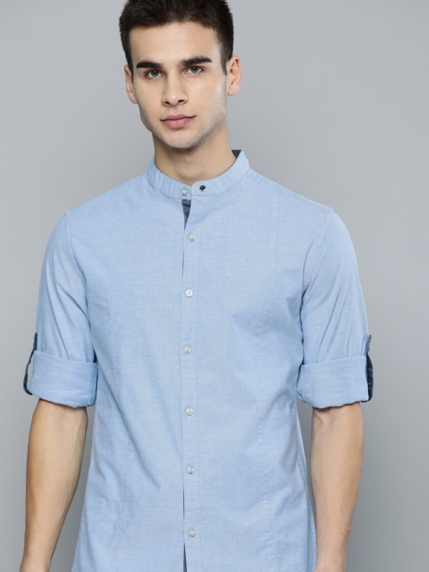 

Harvard Men Blue Regular Fit Solid Casual Shirt