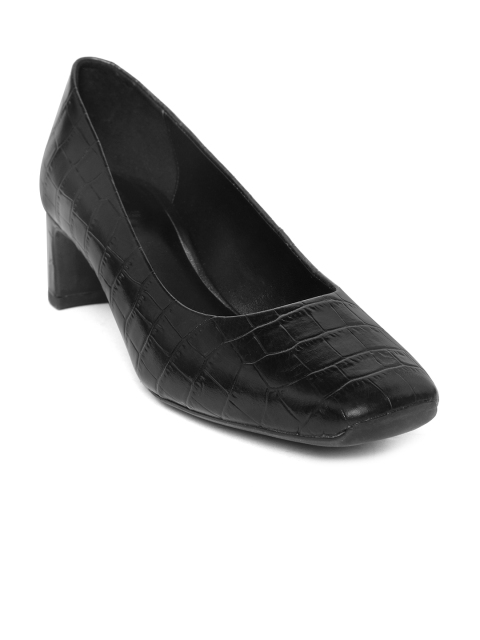 

Geox Women Black Croc-Textured Leather Pumps