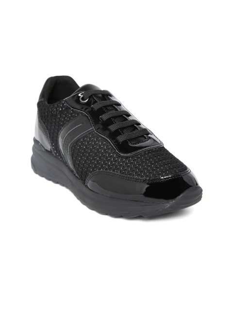 

Geox Women Black Woven Design Sneakers