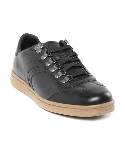 

Geox Men Black Leather Sneakers