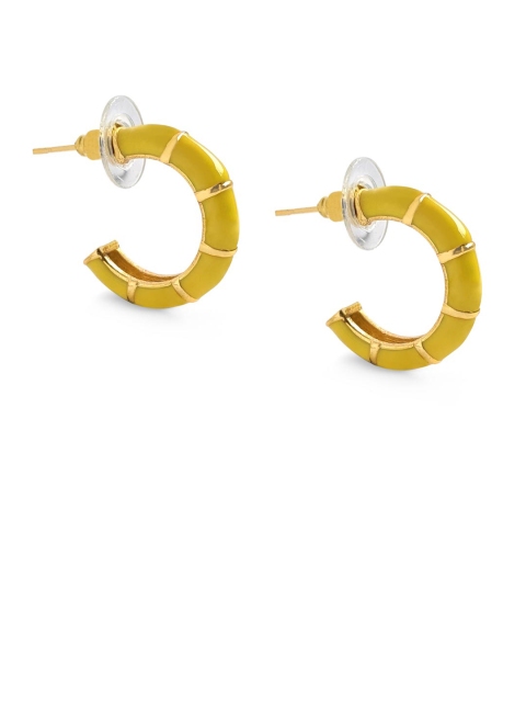 

Foxy Sperks Gold-Plated Yellow Crescent Shaped Half Hoop Earrings