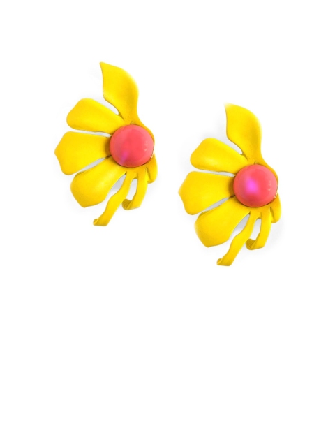 

Foxy Sperks Yellow & Pink Floral Drop Earrings