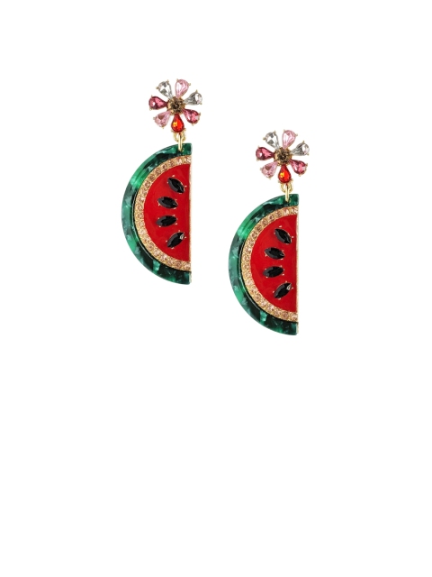 

Foxy Sperks Red & Green Quirky Drop Earrings