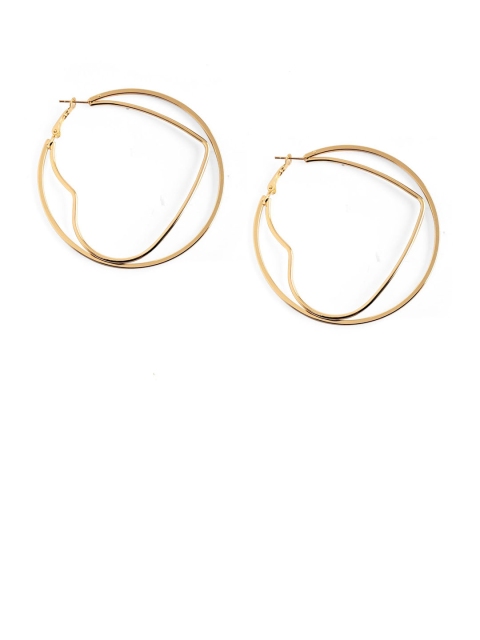 

Foxy Sperks Gold-Toned Heart Shaped Hoop Earrings